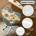 thumbnail image 6 of FOR U DESIGNS Boho Mandala Flower Print Dining Chair Slipcovers Reusable Vanity Armchair Cover Office Desk Chairs Protector Covers for Vanity Living Room Bedroom, 6 of 8