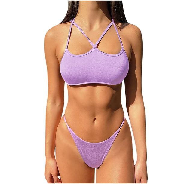 Conjunto de traje de baño de dos piezas con estampado de dos piezas de Bikini elegante y cómodo para mujer OAVQHLG3B Store lin121212