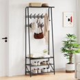 thumbnail image 4 of TEQIN Hall Tree With Shoe Storage Bench, Steel Frame With Coat Rack,Entryway Bench with Shoe Storage for Entryway, Freestanding Coat Rack Stand for Living Room, Bedroom, Rustic Brown, 4 of 8