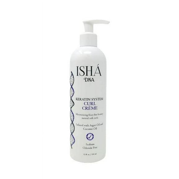 ISHA DNA Keratin System Curl Creme - Infused with Argan Oil and Coconut Oil - Moisturizing Frizz Free Bouncy Natural Soft Curls - Curling Cream For Wavy and Curly Hair - Sulfate Free