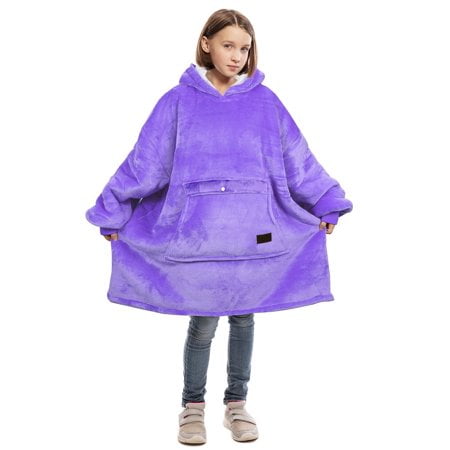Catalonia Chandail à Capuchon Couverture pour Enfants, Coupe Ample, Chandail Sherpa Portable à Enfiler pour Ados et Jeunes de 7 à 16 Ans, Idée Cadeau pour Enfants