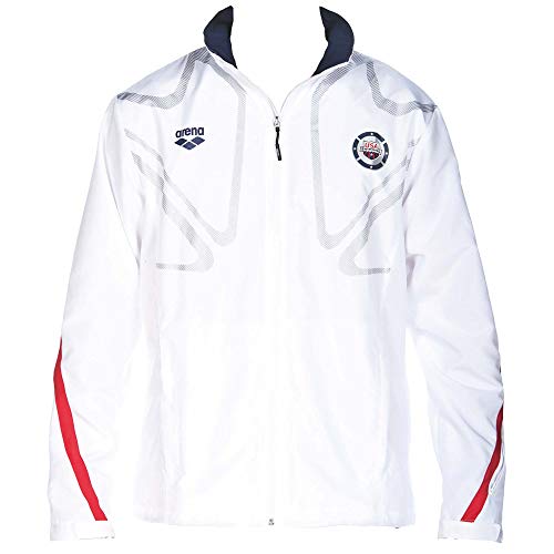 ARENA Women's USA Swimming National Team Zip Warm-up Jacket | Official Team Apparel, Cotton-Poly Blend, Relaxed Fit