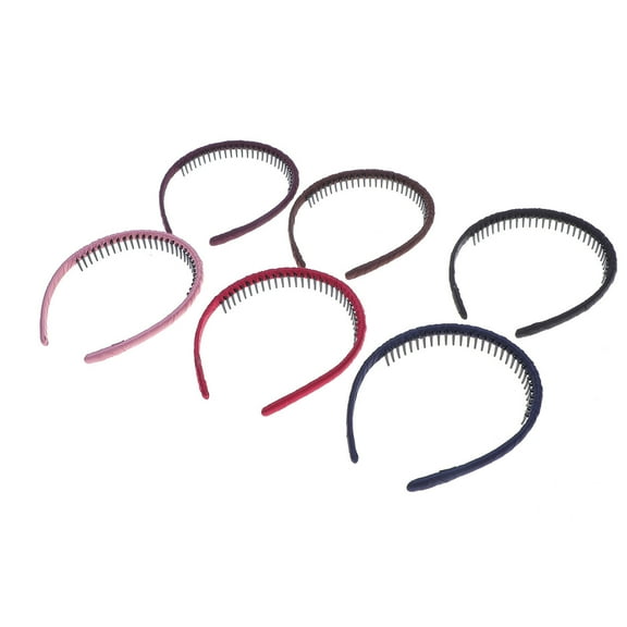 WHAMVOX Hoop Headbands with Protection Resin Teeth Comb for Women Wearing Assorted Color
