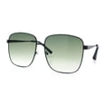 thumbnail image 4 of Womens Luxurious Oversized Rectangle Metal Rim Boyfriend Sunglasses Black - Green, 4 of 8