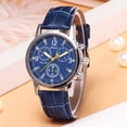 thumbnail image 2 of Jewelry VerPetridure Blue-ray glass neutral quartz simulates wrist epidermal Leather Strap watch, 2 of 3