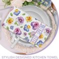thumbnail image 6 of Hello Spring Pansy Flower Kitchen Dish Towels Set of 2, Purple Floral Just Bloom Hand Towels Drying Baking Cooking Cloth, Plaid Check Farmhouse Seasonal Home Kitchen Decor 18x26 Inch, 6 of 6