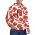 thumbnail image 2 of Fotbe Men's Hoodie with Hand Drawn Tomatoes Pattern - Kangaroo Pocket Pullover Hooded Sweatshirt, Perfect for Daily Wear, Travel, and Home-4X-Large, 2 of 7