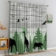 thumbnail image 4 of Wild Animals Farmhouse Curtains, Elephant Leopard Giraffe Wood Panel Home Decor Curtains, Bedroom Living Room Blackout Curtains, Do Not Fade Pattern Clear Set of 2 Panels for Kid Room-W42xL63in, 4 of 6