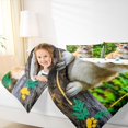 thumbnail image 3 of Manfei Corgi Dog Lover Twin Comforter Sets, Kawaii Animal Bedding Set, Yellow Green, Polkadot Reversible, 2 Pieces, 1 Comforter and 1 Pillowcase, 3 of 7