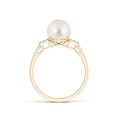 thumbnail image 2 of ANGARA Freshwater Cultured Pearl Ring with Cluster Diamonds in 14K Yellow Gold for Women | June Birthstone, Birthday, Anniversary, Jewelry Gift for Women | Natural Pearl Ring, 2 of 9