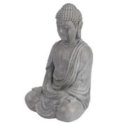 1Pc Household Buddhism Theme Sculpture Zen Style Statue Resin Artware (Grey)