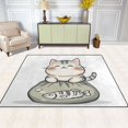 thumbnail image 2 of Yayeee Area Rugs for Living Room 5.2'x4' Non Slip Washable Bedroom Floor Carpet, Green Cute Cat, 2 of 5