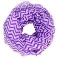 thumbnail image 1 of Peach Couture Beautiful Classic Lightweight Sheer Chevron Infinity Loop Scarf Purple & White, 1 of 1