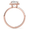 thumbnail image 5 of Solitaire Brilliance 3Ct Round Moissanite Three Stone Engagement Ring 14K White Gold Plated, 5 of 6