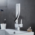 thumbnail image 3 of Grifo para lavabo Grifo para baño, diseño moderno y elegante Grifo monomando para lavabo de latón cromado Giratorio de 360 ° Agua caliente y fría disponible, válvula de cerámica Vhermosa WLJ-4549, 3 of 5