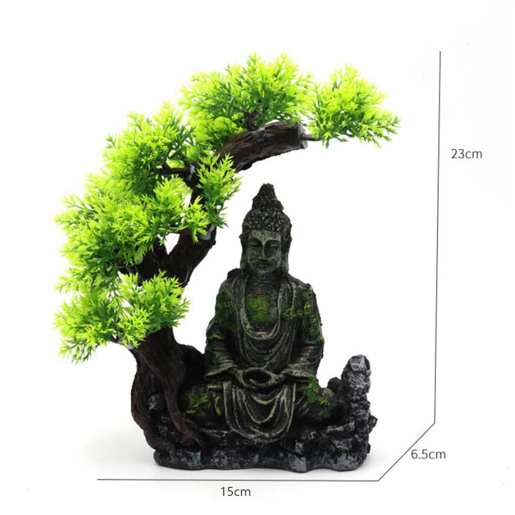 Creative Carved Resin  Buddha Figurine Aquarium Hideout Landscape Scene Shelter Hiding Fish Tank Home Desktop Ornament