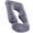 Gray, variant on Extra Large J-Shaped Pregnancy Pillow, Black Floral - Ultimate Body Support for Side Sleepers & Maternity Relief