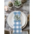 thumbnail image 3 of nqOlkjepod Blue White Plaid Cloth Napkins Set of 8 Reusable Dinner Napkins, Gradient Geometric Buffalo Checkered Cocktail Napkin Washable Table Napkins for Wedding/Holiday Party/Baby Shower 20"x20", 3 of 8