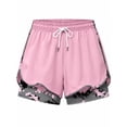 thumbnail image 3 of Women’s 2-in-1 Workout Shorts, High Waisted Athletic Running Shorts with Built-in Liner Pocket, Nylon Spandex Quick Dry Gym Yoga Training Shorts, 3 of 6