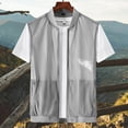 thumbnail image 5 of Men's Tank Top Nylon Spandex Mesh Sun Protection Shirt Quick Dry UPF 50+ Athletic Sleeveless Fishing Outdoor Hiking Gym Workout Casual | Zenithor,Gray 4XL, 5 of 9