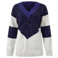 thumbnail image 5 of sususu Women's Fair Isle Sweater Ethnic Argyle Sweaters Retro Lightweight Long Sleeve Crewneck Pullover Jumper Top,A03-Navy,L, 5 of 5