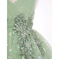 thumbnail image 7 of IBTOM CASTLE Toddler Girls Butterfly Birthday Dress Ruffle Tulle Flower Girl Wedding Pageant Formal Party Dress Floral Shiny Butterfly for Photo Shoot 3-4T Green, 7 of 7