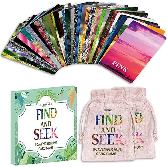 Find And Seek Scavenger Hunt Juego De Cartas Treasure Hunt Juego Juguetes Actividades Al Aire Libre Juegos De Cartas Para Niños Kearding FN006273-00