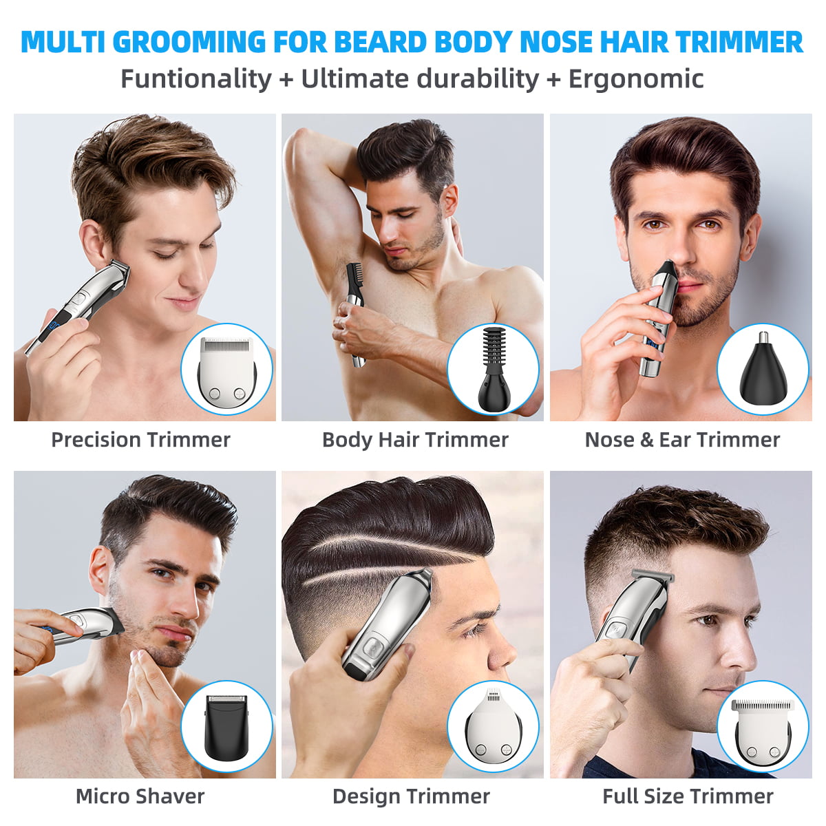 Mens Hair Clipper, 16 in 1 Hair Grooming Kit IPX7 | Ubuy Malaysia