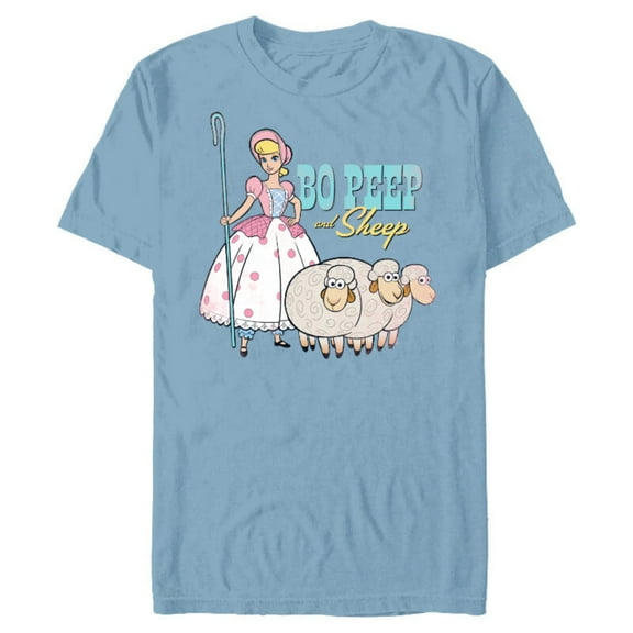 Disney Pixar Toy Story 4 Bo Peep and Sheep T-Shirt- Short Sleeve Blended T-Shirt for Adults - Customized-Ocean Blue