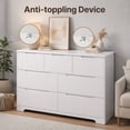 thumbnail image 7 of 7-Drawer Dresser, 48" Handle-Free Modern Storage Chest - Engineered Wood Dresser for Bedroom, Living Room, Nursery & Entryway, White, 7 of 7