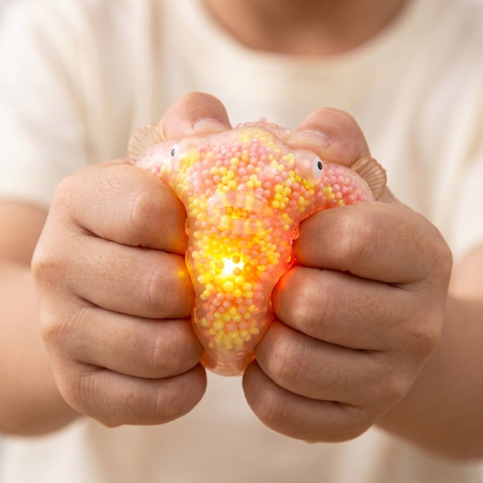 Glow Squishy Ball Glow in Dark Slow Rising Stress Relief,Fidget Squishy Sensory Soft PU Squeeze Anxiety Relief Light Up Hand Squishy for Adults Office Party and Party Favors，C