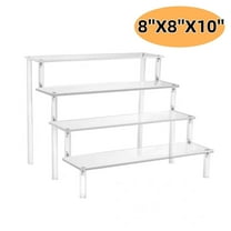 Acrylic Risers Display Stands, Clear Shelf 4 Tier Display Stand Steps for Food Desserts Stand Lotion Holder, Cupcake Stand Small Mini Display Stand for Organizer and Decoration (Clear,8''X8''X10'')