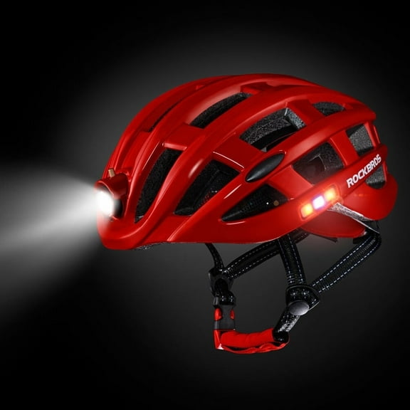 ROCKBROS Cycling Light Helmet 3Modes Bike Ultralight Helmet Electric USB Rechargable 57-62cm Safety Riding Adjustable