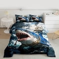 thumbnail image 2 of Feelyou 3D Sea Shark Child Queen Comforter Set, Hunting and Fishing Bedding Set, 3pcs, 2 of 8