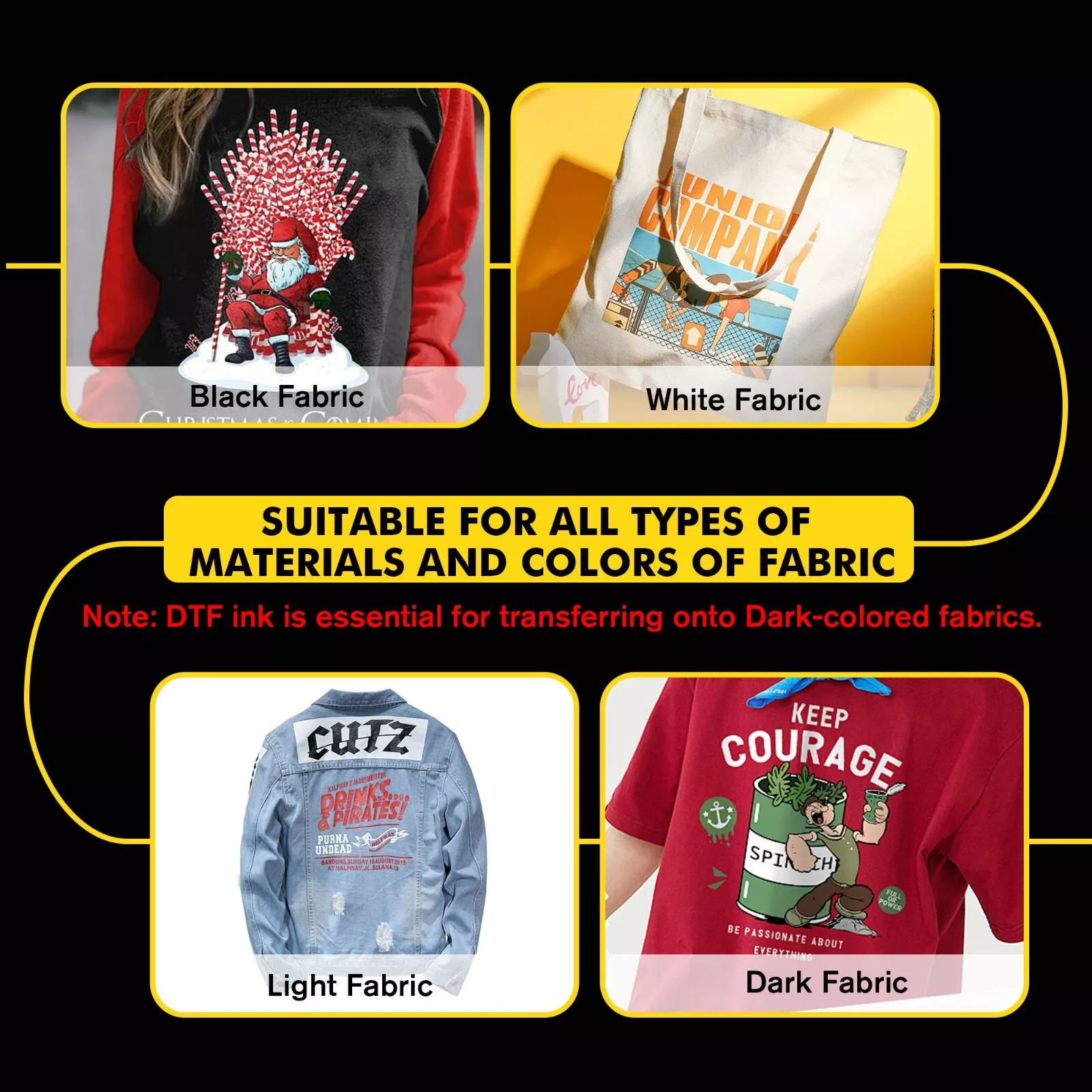 A-SUB DTF Starter Kit for Sublimation, 30 Ct DTF Transfer Film A4 + 1.1lb DTF Powder White + Sublimation Heat Transfer Tape