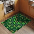 thumbnail image 2 of Bathroom Rugs 2x3 Ft, Saint Patrick's Day Non Slip Area Rugs for Kitchen Bedroom Entryway, Country Green Plaid Shamrock Clovers Washable Carpet Runner Rug Floor Mats for Bedroom Home Decor, 2 of 8