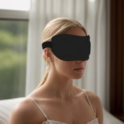 Unique Bargains 1 Pc Square 3D Sleep Mask Soft 3D Eye Shade Cover for Rest for Travel Black