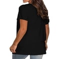 thumbnail image 4 of ZKCCNUK Womens Tops Under $5 Summer Blouses for Women Plus Size Casual Solid Round Neck T-shirt Tops Blouse Tunic Tops, 4 of 7