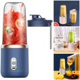 thumbnail image 3 of Mixeur Alimentaire Rechargeable USB 400ml 6 Lames Bleu avec Couvercle Tasse, 3 of 9