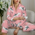 thumbnail image 6 of Pajamas for Women Set - Pink Hammerhead Shark Comfy Long Sleeve Button Up Pajama Sets for Women 2 Piece, Soft Sleepwear Nightwear Pjs Lounge Sets for Women with Pockets, 6 of 6