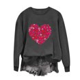 thumbnail image 2 of VgaVtl Long Sleeve Womens Plus Size Sweatshirts Valentines Day Ladies Tops Holiday Loose for Girlfriend Heart Print Tops, 2 of 4