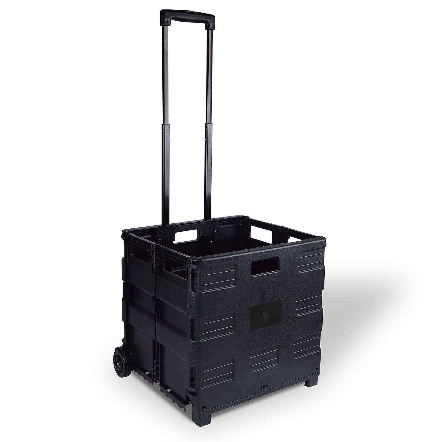 Simplify Tote Bin Collapsible Utility Cart, Plastic, Black, 15