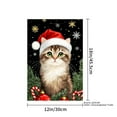 thumbnail image 4 of JOOCAR Christmas Cat with Santa Hat Garden Flag for Winter Christmas Home Outdoor Garden Yard Door Decor 12x18 inch, 4 of 5