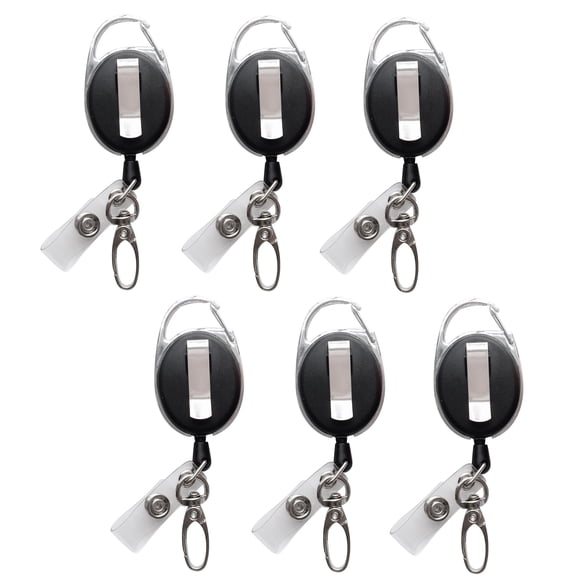 Set de 6 Portagafetes Retráctiles HoAoOo con Cuerda de 60 cm y Broche de Garra