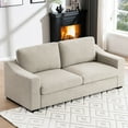 thumbnail image 3 of JULY'S SONG 83" Modern Sofa, Oversize Couches for Living Room with Deep Seat, 3 Seater Linen Loveseat for Bedroom, Big Comfy Love Seat for Apartment, Beige, 3 of 9
