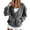 35-Gray, variant on Womens Oversized Leopard Cardigan Long Sleeve V Neck Button Down Casual Sweater Top Front Pockets Ribbed Cuffs and Hem
