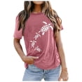 thumbnail image 1 of LUOGENLI T-shirts pour Femmes, T-shirts Décontractés avec Impression de Tortues de Mer, Col Rond, Manches Courtes, T-shirts Graphiques Amusants pour la Saint-Patrick, Pâques L, 1 of 4