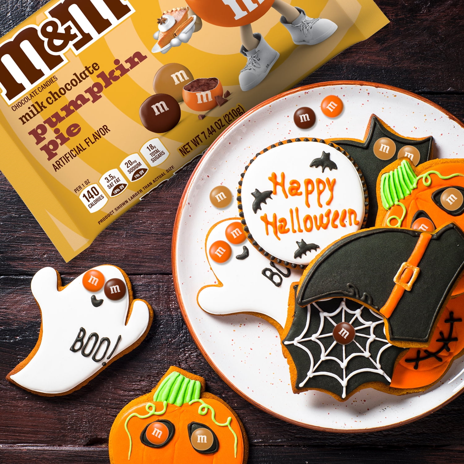 (2 pack) M&M'S Pumpkin Pie Milk Chocolate Candy - 7.44 Oz Bag