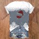 thumbnail image 2 of Blusas de Manga Corta para las Mujeres Causal Cuello en V Camiseta Sólida, Blusas de Verano de las Mujeres para el Hogar Y Diario, 2 of 3