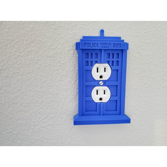 Outlet Cover - Electrical Outlet Cover | Tardis Police Box Telephone Booth